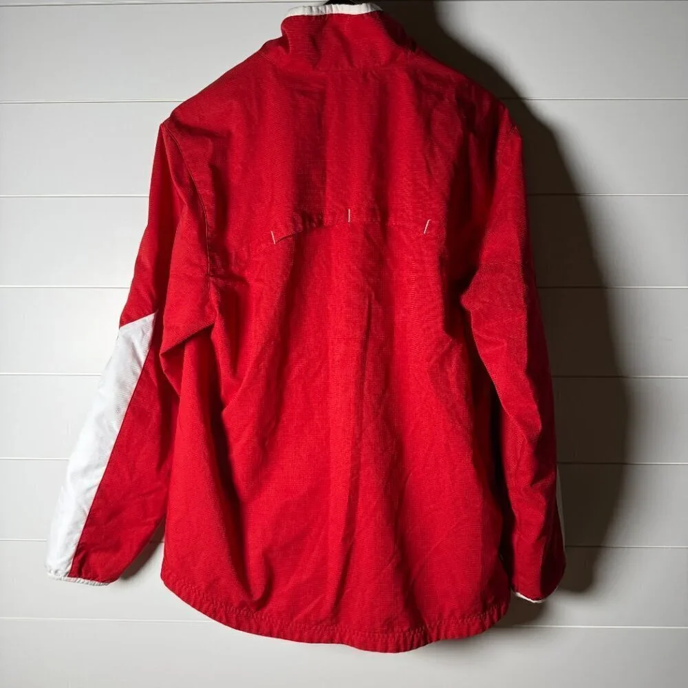 Adidas Men's Large Quarter Zip Pull Over Jacket (Nebraska) Meshed Lined